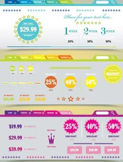 网页导航与菜单矢量素材二