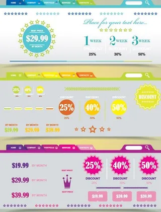 网页导航与菜单矢量素材二