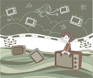 可爱线条插画矢量素材-46