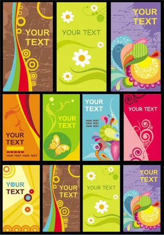 颓废风格卡片设计矢量素材