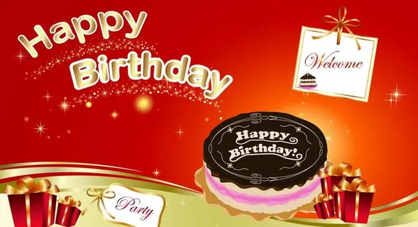 红金色 生日快乐背景 红金色 生日快乐背景