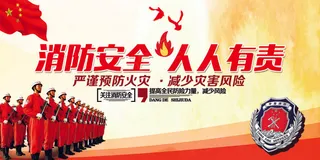 创意消防安全意识宣传海报PSD模板