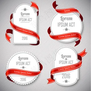 丝带标签矢量图