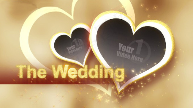 婚礼心形AE模板片头