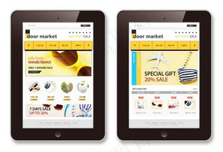 卡通商城手机版网页psd模板