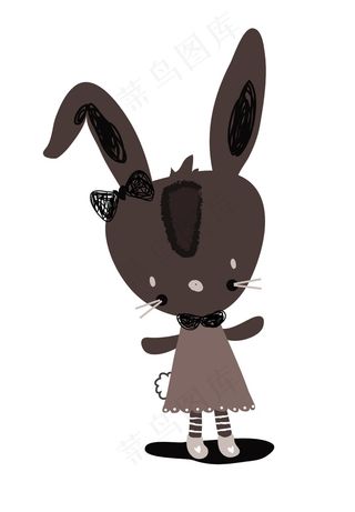 卡通动物简笔画兔子装饰画