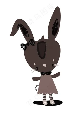 卡通动物简笔画兔子装饰画