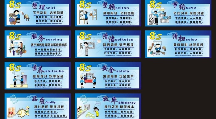 企业文化8s管理图片cdr矢量模版下载