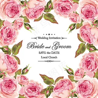玫瑰花精美邀请函设计