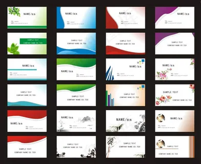 彩色名片卡片设计模板矢量素材