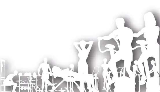 奔跑健身人物剪影矢量素材