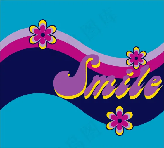 印花矢量图 文字 英文 smile...ai矢量模版下载