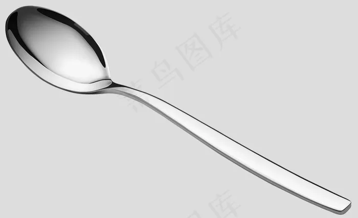 一只不锈钢勺子免抠psd透明素材psd模版下载