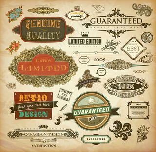复古设计商品标签矢量素材