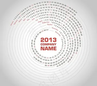 2013年创意日历矢量素材二