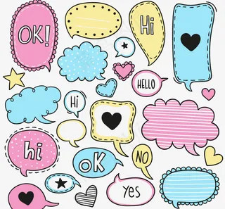 缤纷彩绘语言气泡矢量图