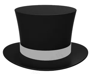 手绘黑色漂亮礼帽免抠png透明图层素材