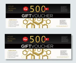 2017黑色高端礼品代金券设计