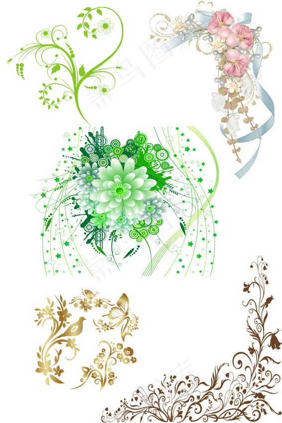 唯美欧式花纹psd素材psd模版下载