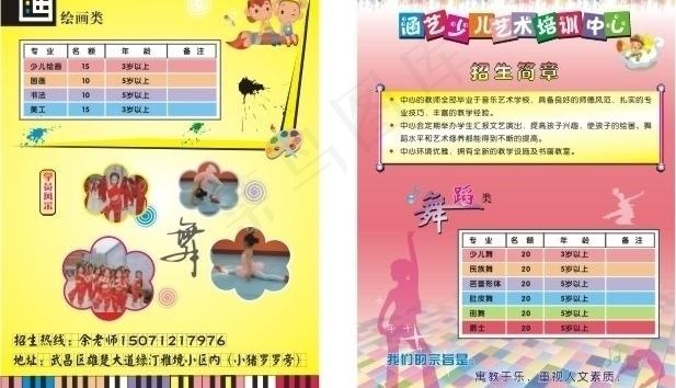 招生培训单页图片cdr矢量模版下载
