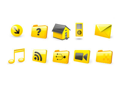 黄色网页设计常用小图标png