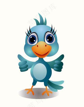 卡通动物图案插画小鸟