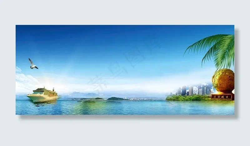 防城港海景图图片(5031X2362(DPI:300))psd模版下载