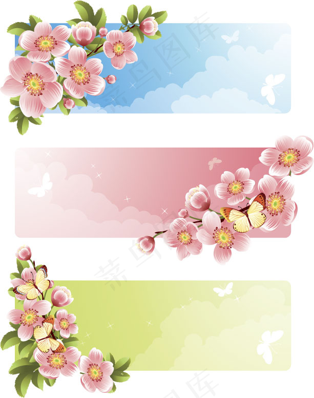 花蕾边框背景矢量素材