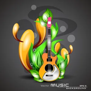 自然的音乐用guittar草
