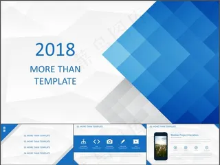 简洁简约蓝色动态ppt模板
