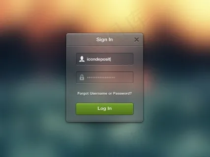 半透明登陆框PSD素材
