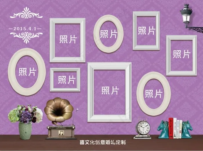 婚礼签到区喷绘(4913X3654(DPI:32))psd模版下载
