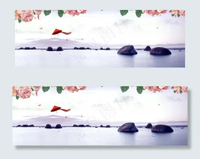 中国风浪漫背景　