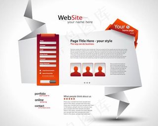 折纸网站设计矢量素材三