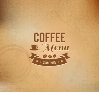 简洁复古咖啡单设计矢量素材.