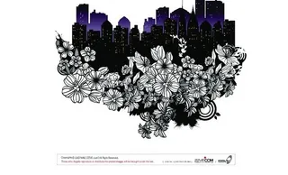 素描花朵与蒙版边框等创意矢量素材4