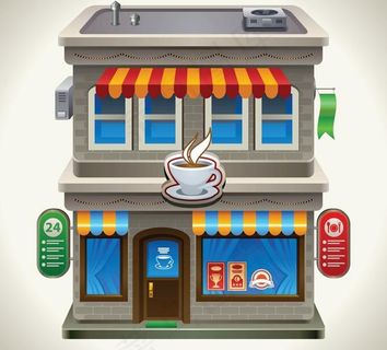 城市街道建筑矢量素材二