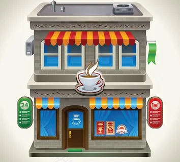 城市街道建筑矢量素材二