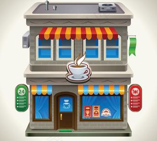 城市街道建筑矢量素材二