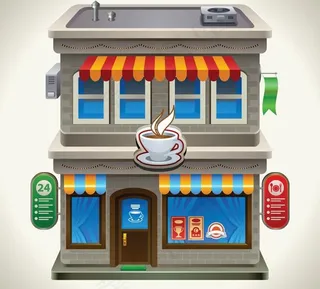 城市街道建筑矢量素材二