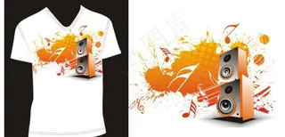 潮流t恤模板素材图片