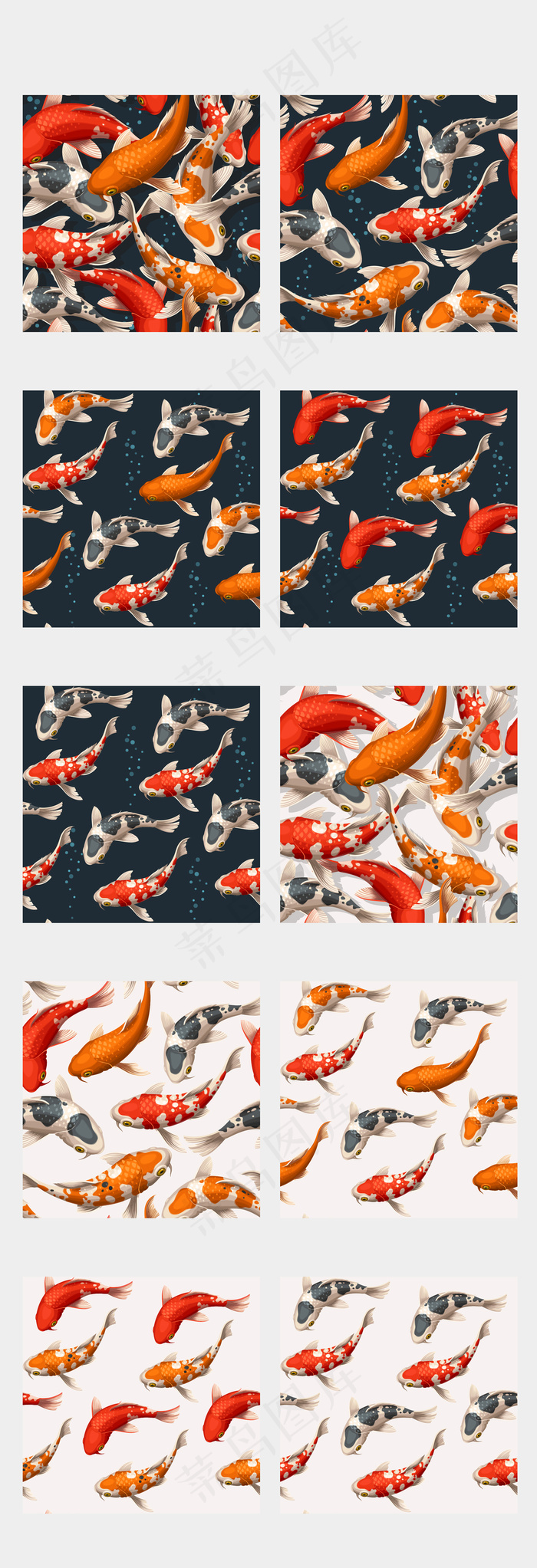 锦鲤古典中国风动物矢量素材