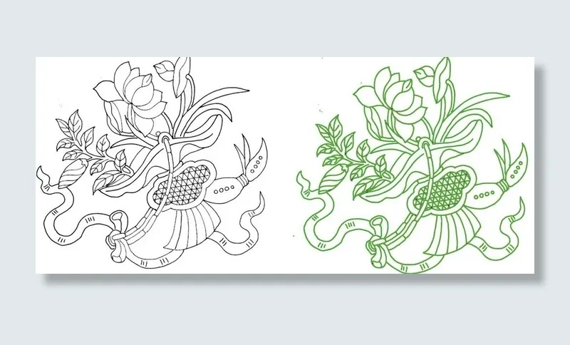 荷花图案图片ai矢量模版下载