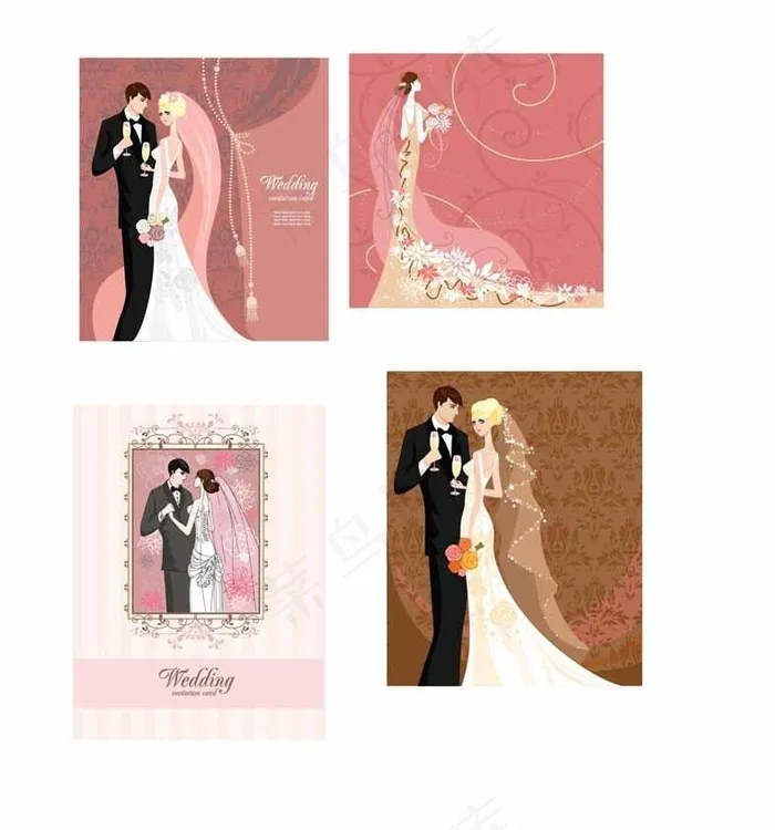 结婚图片ai矢量模版下载