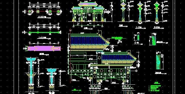 古典风格牌楼建筑设计施工图