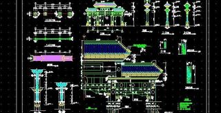 古典风格牌楼建筑设计施工图