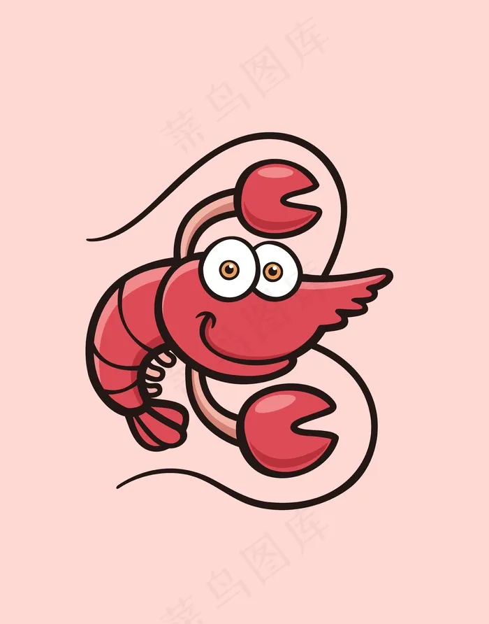 龙虾图案海鲜生活元素ai矢量模版下载