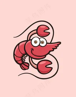 龙虾图案海鲜生活元素