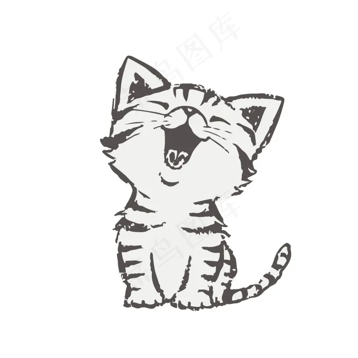 印花矢量图 艺术 手绘 动物 猫 ...ai矢量模版下载