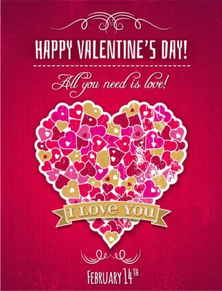 爱心拼图背景矢量素材